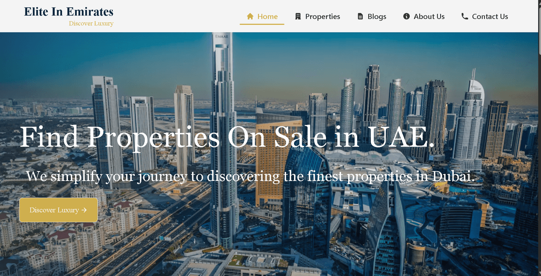 Real Estate Website (Elite in Emirates)